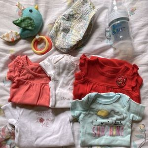Lot of five girl newborn onesies! 💗